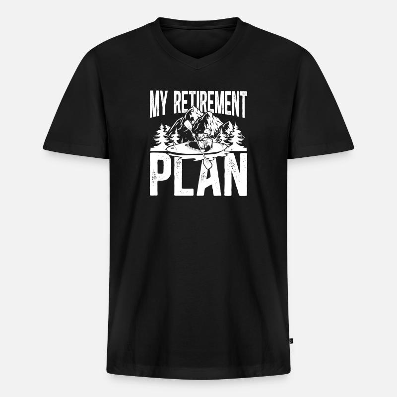 My retirement plan kayak - Männer Premium Bio T-Shirt mit V-Ausschnitt - Schwarz