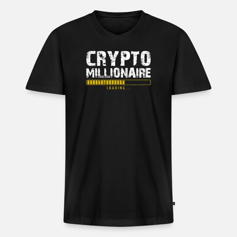 Krypto-Millionär - Männer Premium Bio T-Shirt mit V-Ausschnitt - Schwarz