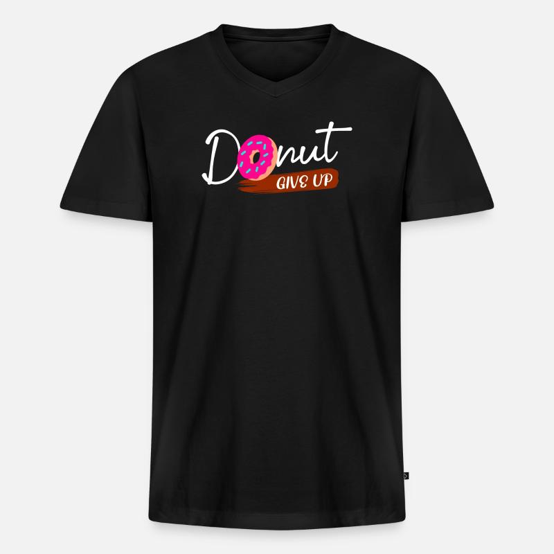 Süßigkeiten Statement Donut Naschen Backen - Männer Premium Bio T-Shirt mit V-Ausschnitt - Schwarz