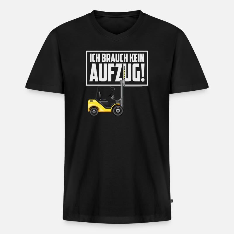 Gabelstapler Fahrer - Männer Premium Bio T-Shirt mit V-Ausschnitt - Schwarz