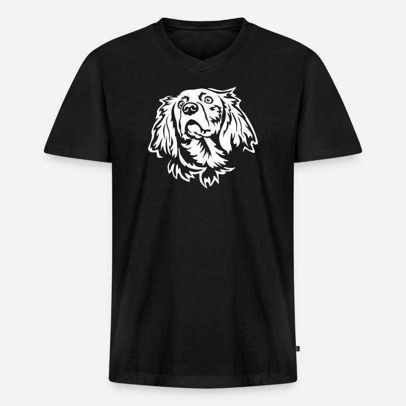 Weimaraner Kopf "Black Edition" - Männer Premium Bio T-Shirt mit V-Ausschnitt - Schwarz