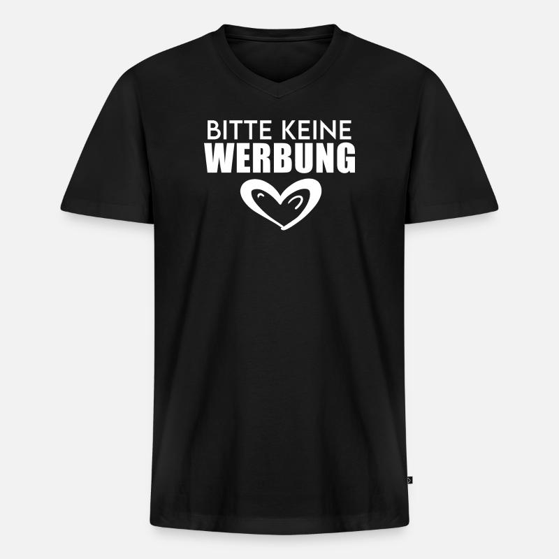 Bitte keine Werbung - Briefkasten - Männer Premium Bio T-Shirt mit V-Ausschnitt - Schwarz