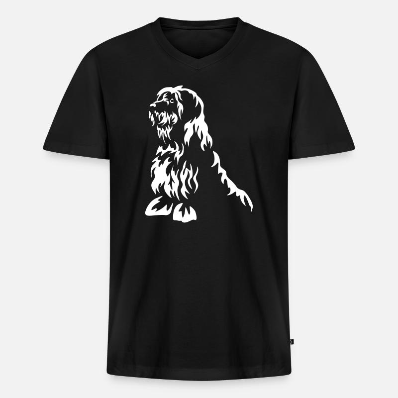Bobtail "Black Edition" - Männer Premium Bio T-Shirt mit V-Ausschnitt - Schwarz