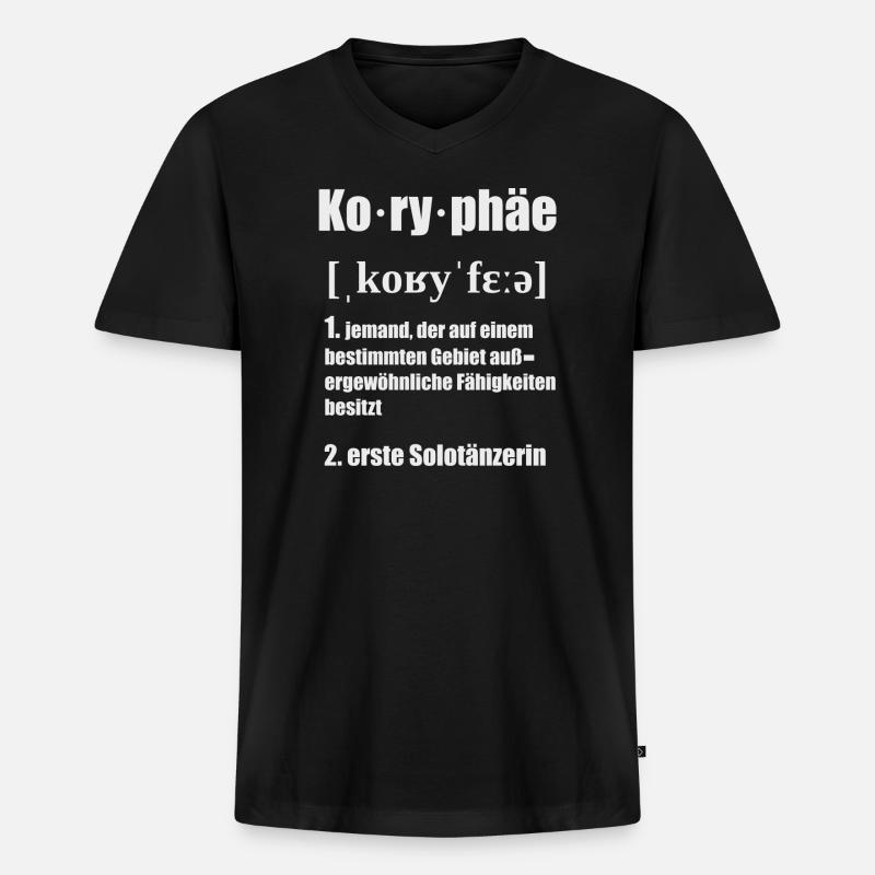 Koryphäe - Männer Premium Bio T-Shirt mit V-Ausschnitt - Schwarz