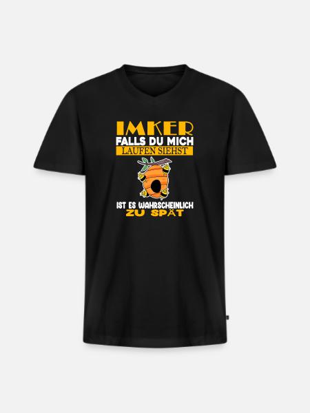 Imker Imkerei Honig Bienen - Männer Premium Bio T-Shirt mit V-Ausschnitt - Schwarz