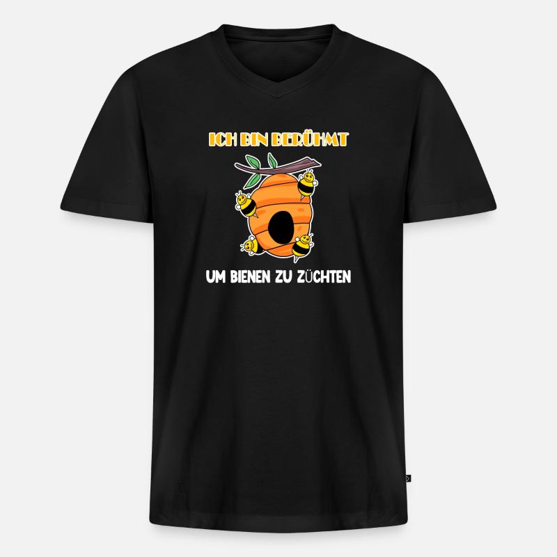 Imker - Männer Premium Bio T-Shirt mit V-Ausschnitt - Schwarz