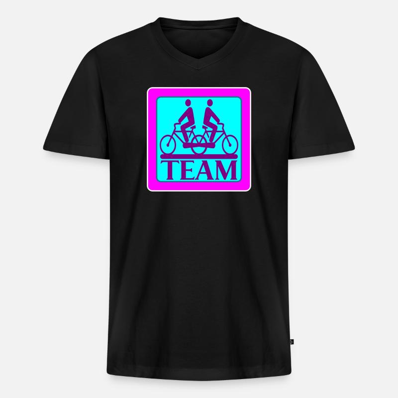 TEAM PROBLEMS - BICYCLE - STRATEGY - Men's Premium Organic T-shirt with V-neck - black