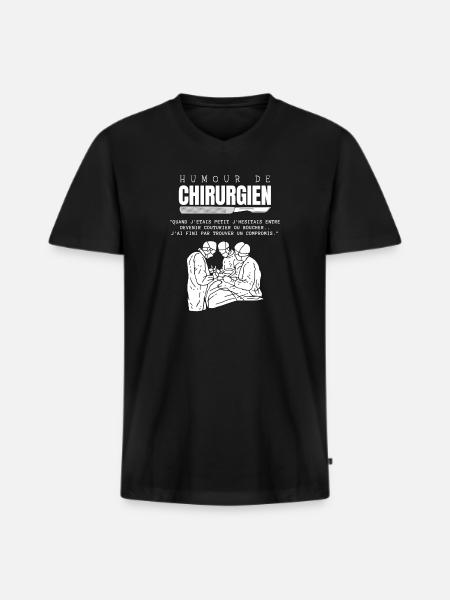 Humour de Chirurgien - T-shirt encolure en V Premium bio Homme - noir