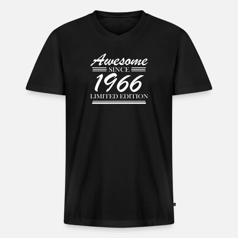 1966 - Männer Premium Bio T-Shirt mit V-Ausschnitt - Schwarz