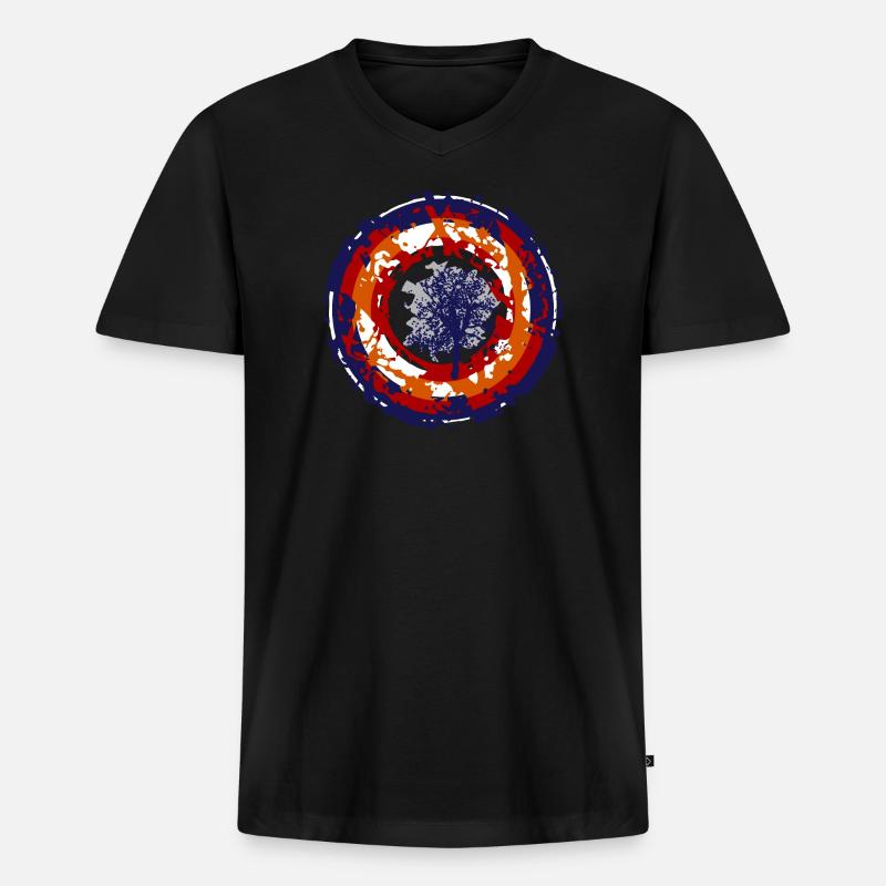 crazy bullseye - Männer Premium Bio T-Shirt mit V-Ausschnitt - Schwarz