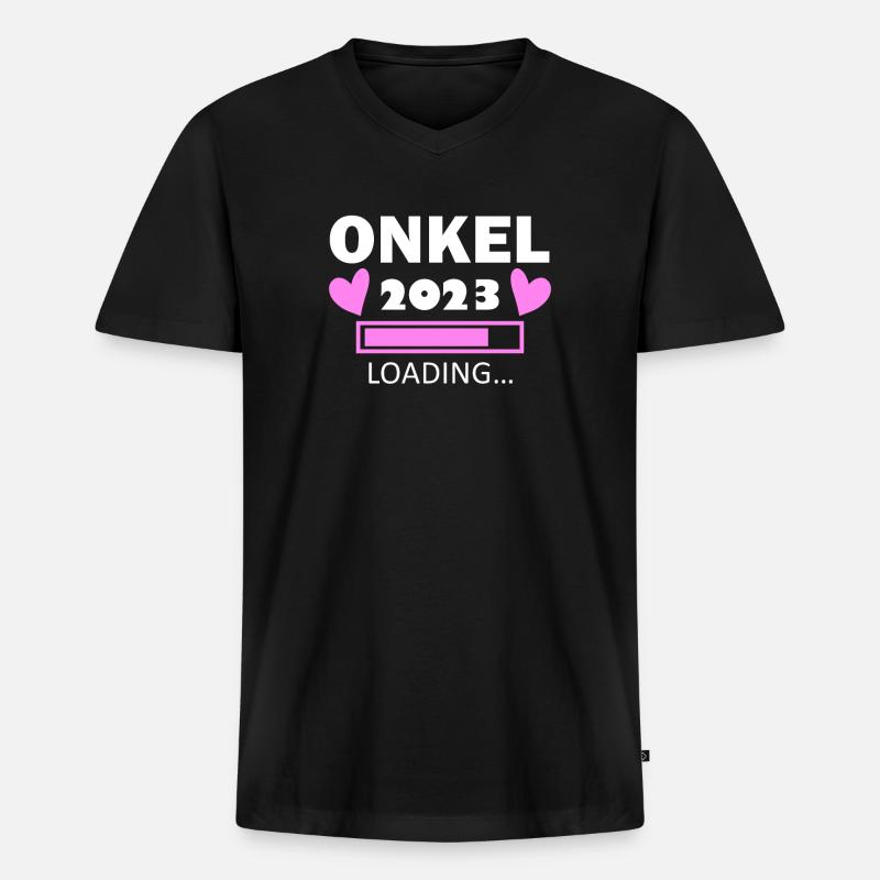 Onkel Loading 2023 - Männer Premium Bio T-Shirt mit V-Ausschnitt - Schwarz