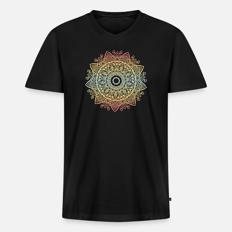 Mandala - Männer Premium Bio T-Shirt mit V-Ausschnitt - Schwarz