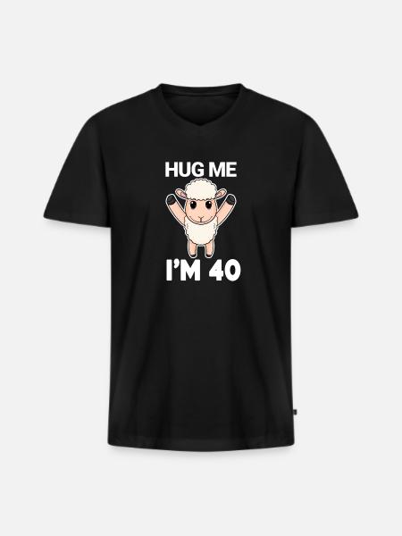 40 ans - 40 ans - câlin - T-shirt encolure en V Premium bio Homme - noir