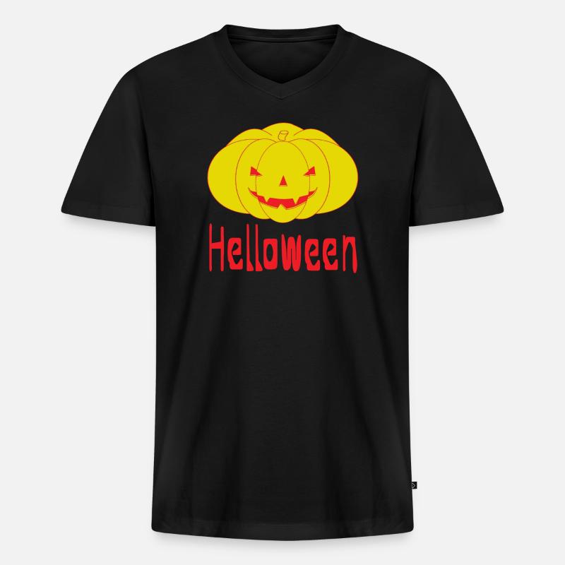 Das Helloween - Männer Premium Bio T-Shirt mit V-Ausschnitt - Schwarz