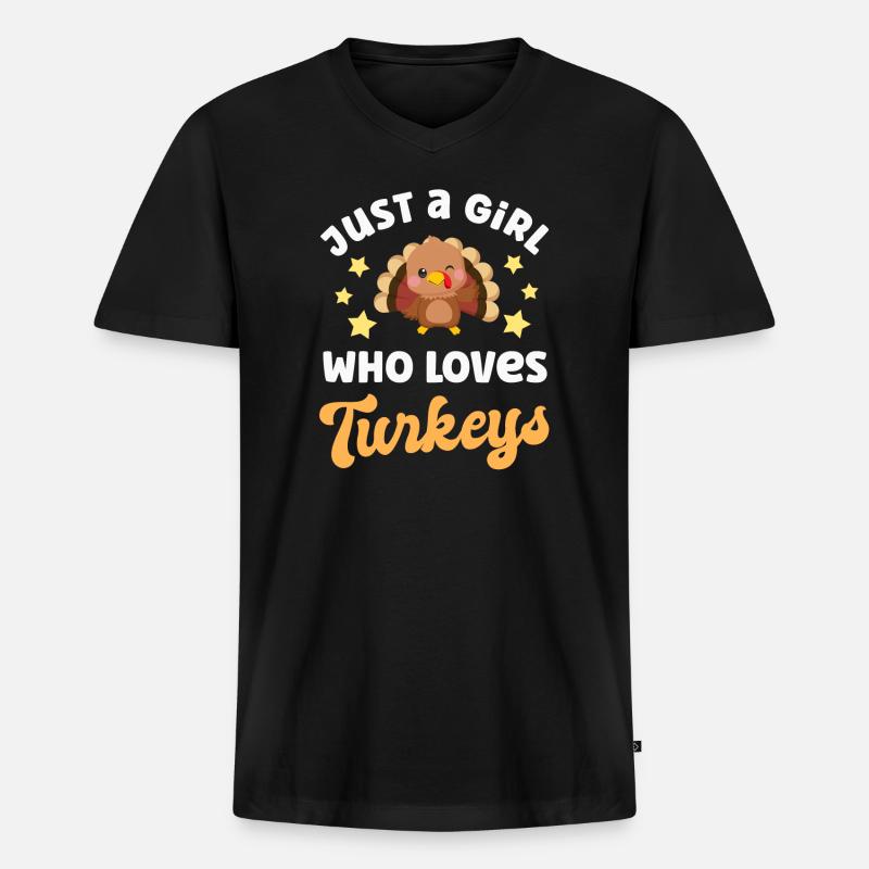 Truthahn Truthähne - Männer Premium Bio T-Shirt mit V-Ausschnitt - Schwarz