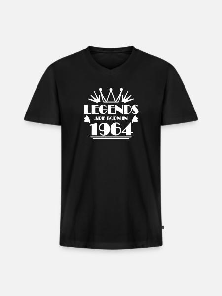 1964 - Born 1964 - Men's Premium Organic T-shirt with V-neck - black