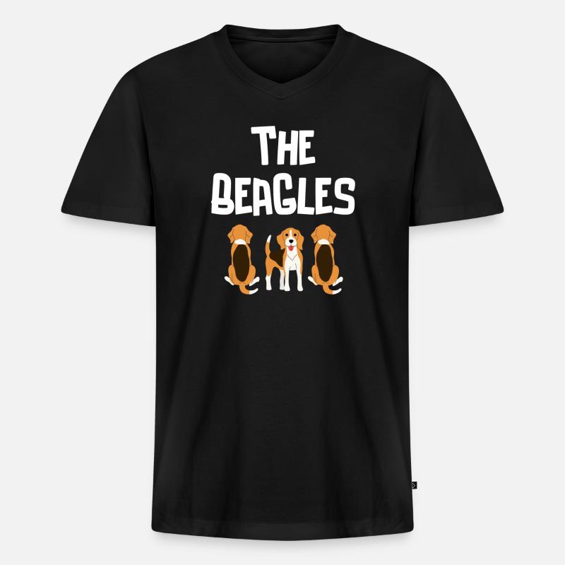 Beagle, Jagd, Jagdhund - Männer Premium Bio T-Shirt mit V-Ausschnitt - Schwarz