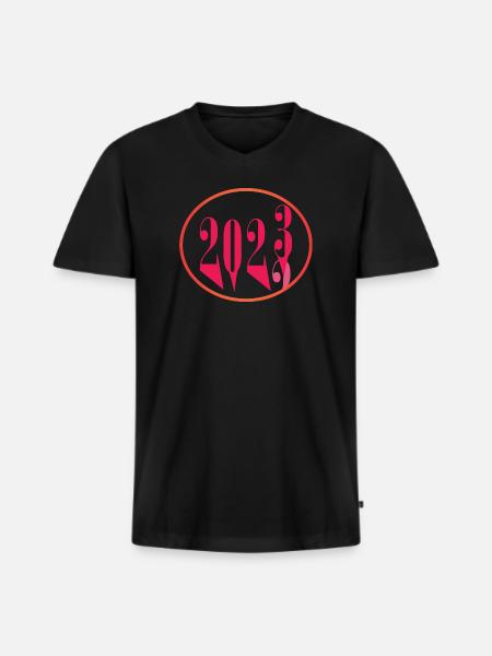 2022 2023 - Men's Premium Organic T-shirt with V-neck - black