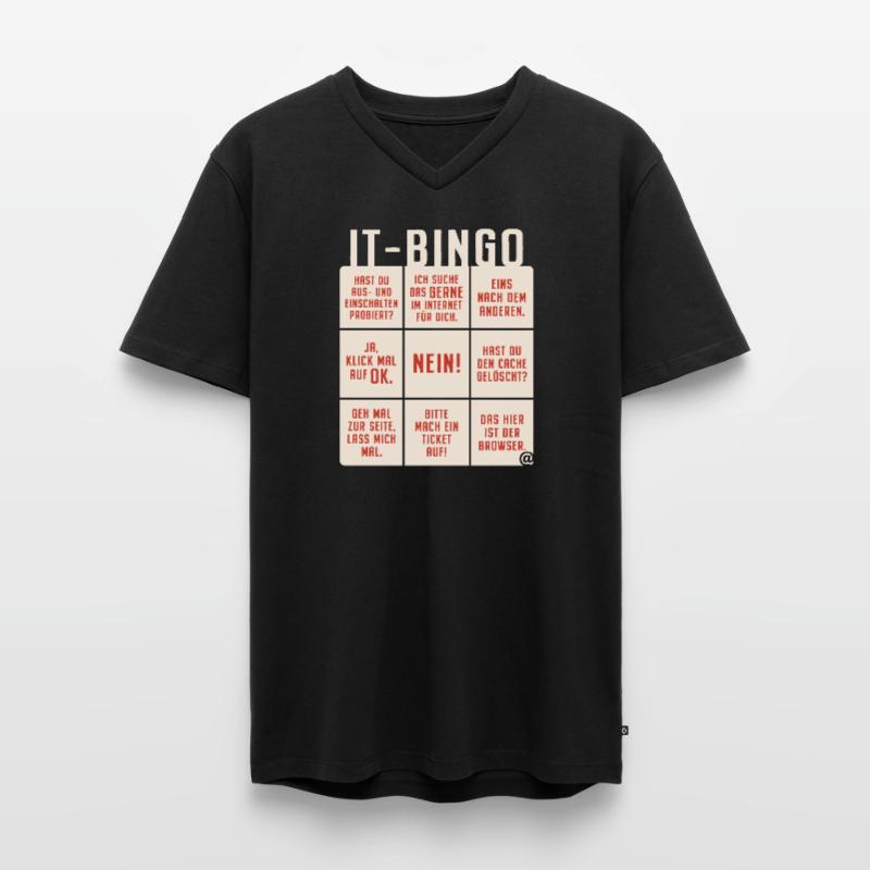 IT Support Bingo Service Desk IT Helpdesk Sysadmin Männer Premium Bio T-Shirt mit V-Ausschnitt
