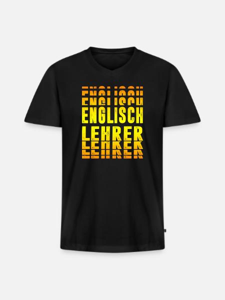 Conception de professeur d’anglais - T-shirt encolure en V Premium bio Homme - noir