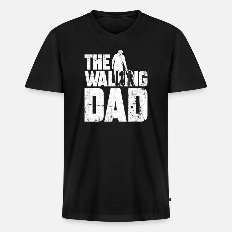 Postapokalyptische Stride-Silhouette - Männer Premium Bio T-Shirt mit V-Ausschnitt - Schwarz