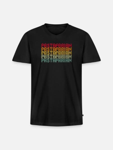 Rainbow Font Stack Pattern - Men's Premium Organic T-shirt with V-neck - black