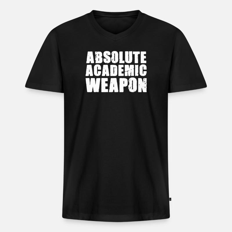 Studenten Absolute Academic Weapon - Männer Premium Bio T-Shirt mit V-Ausschnitt - Schwarz