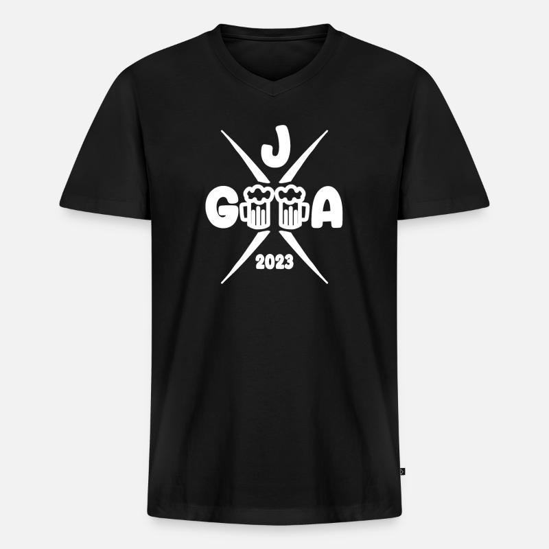 2023 Junggesellenabschied - Männer Premium Bio T-Shirt mit V-Ausschnitt - Schwarz
