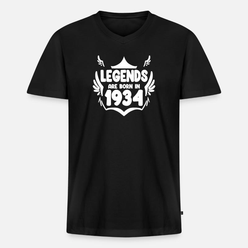 1934 - Männer Premium Bio T-Shirt mit V-Ausschnitt - Schwarz