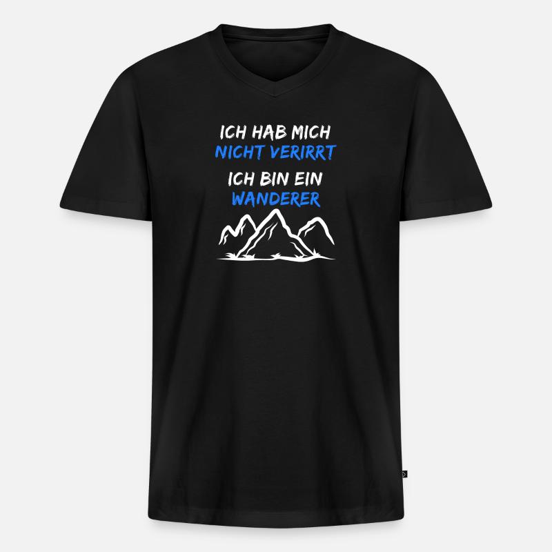 Berggipfel Wanderwege Statement Wandern Wanderer - Männer Premium Bio T-Shirt mit V-Ausschnitt - Schwarz