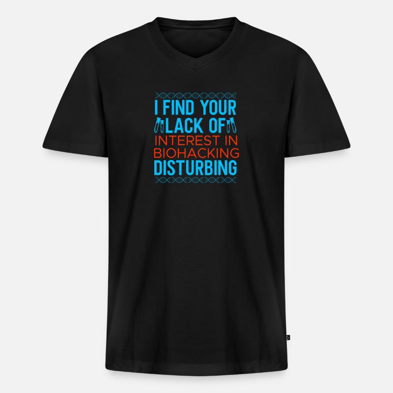 Biohacking Design - Männer Premium Bio T-Shirt mit V-Ausschnitt - Schwarz