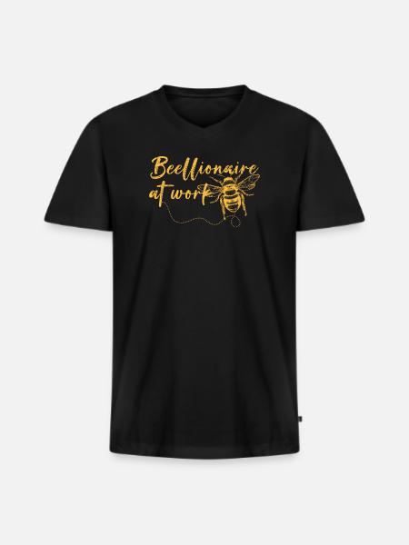 Beellionaire at Work - Men's Premium Organic T-shirt with V-neck - black
