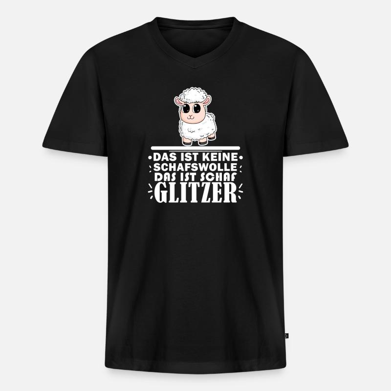 Schaf Spruch - Männer Premium Bio T-Shirt mit V-Ausschnitt - Schwarz