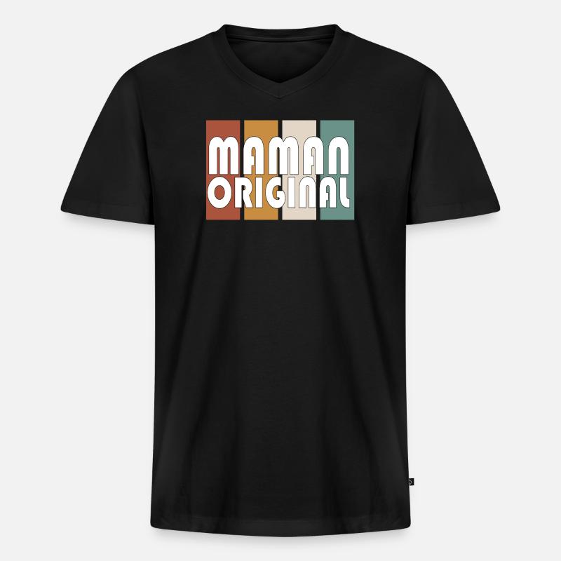 Ursprüngliche Mutter - Männer Premium Bio T-Shirt mit V-Ausschnitt - Schwarz