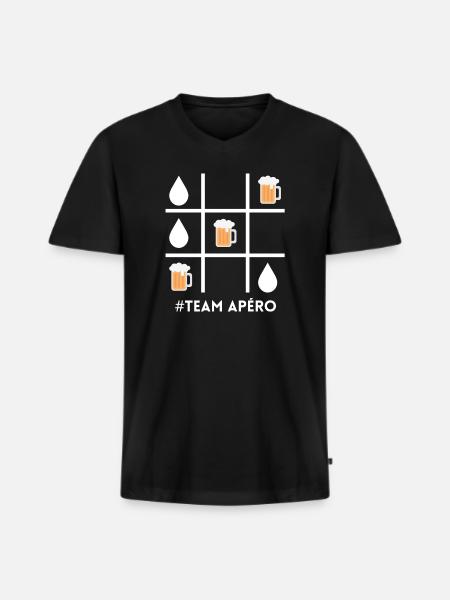 Aperitif team, beer, beer fan - Men's Premium Organic T-shirt with V-neck - black