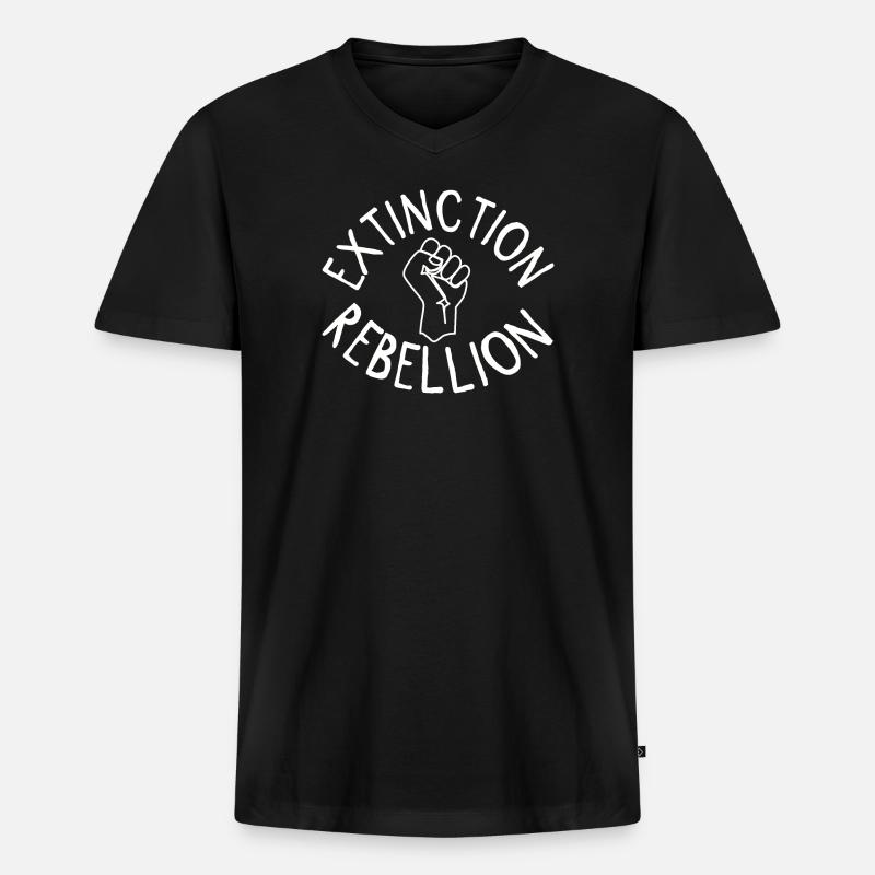 Extinction Rebellion Faust - Männer Premium Bio T-Shirt mit V-Ausschnitt - Schwarz
