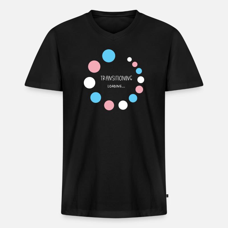 Pride Month - Transitioning... Loading - Men's Premium Organic T-shirt with V-neck - black