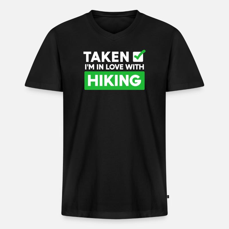 Wanderer Statement Wanderung Wandern Bergwandern - Männer Premium Bio T-Shirt mit V-Ausschnitt - Schwarz