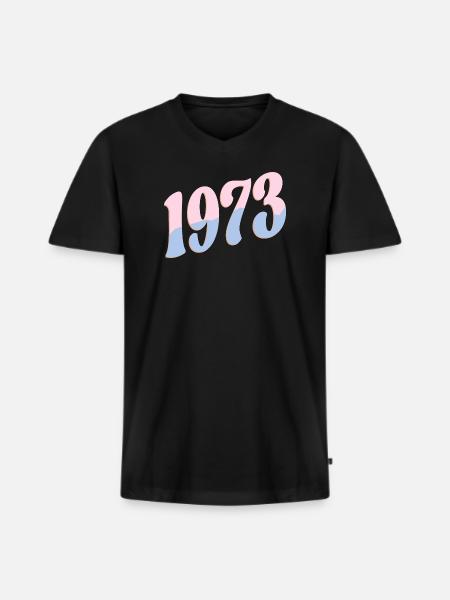 1973 Birthday Gifts Retro - Men's Premium Organic T-shirt with V-neck - black
