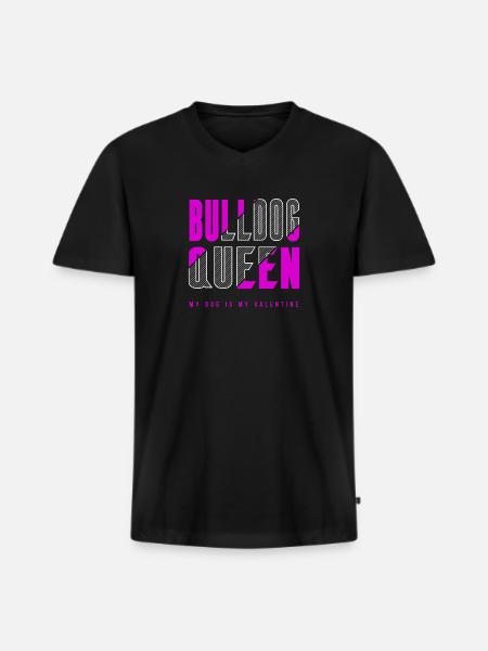 Bulldog Queen - Men's Premium Organic T-shirt with V-neck - black