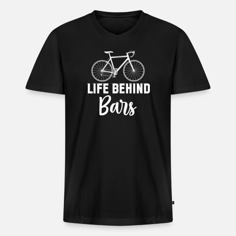 Das Leben hinter Gittern - Männer Premium Bio T-Shirt mit V-Ausschnitt - Schwarz
