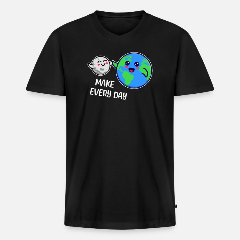 Mutter Erde Statement Umweltfreundlich Umwelt - Männer Premium Bio T-Shirt mit V-Ausschnitt - Schwarz