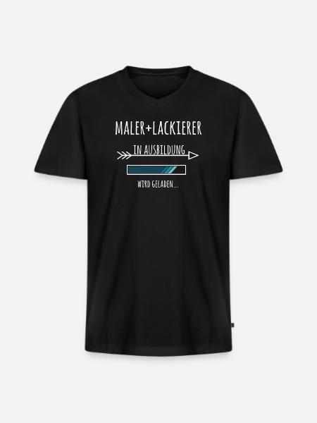 Maler und Lackierer Ausbildung Beruf - Männer Premium Bio T-Shirt mit V-Ausschnitt - Schwarz