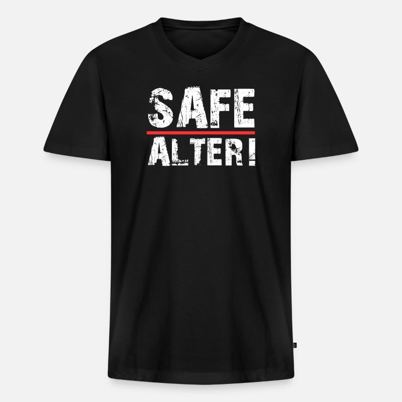 Safe Alter  - Männer Premium Bio T-Shirt mit V-Ausschnitt - Schwarz