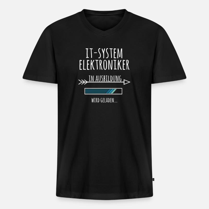IT-Systemelektroniker Ausbildung Beruf Geschenk - Männer Premium Bio T-Shirt mit V-Ausschnitt - Schwarz