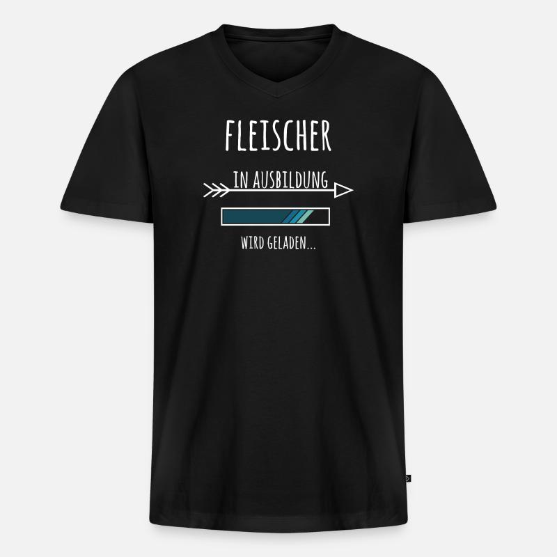 Ausbildung Fleischer Metzger Beruf - Männer Premium Bio T-Shirt mit V-Ausschnitt - Schwarz