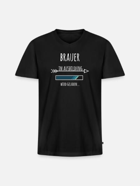 Brauer Ausbildung Bier Beruf Geschenk - Männer Premium Bio T-Shirt mit V-Ausschnitt - Schwarz