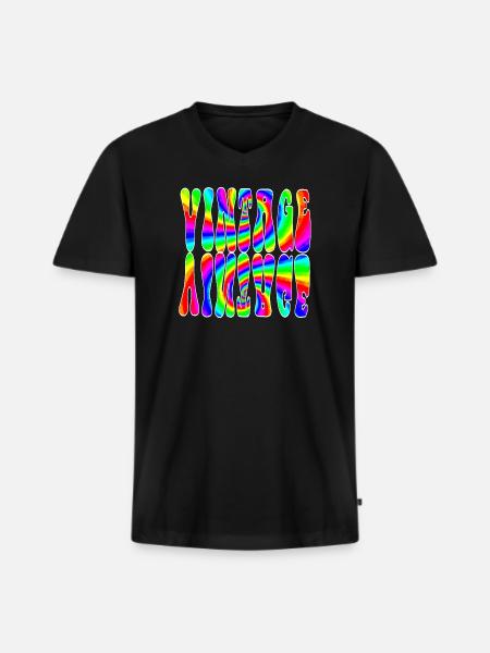 WEINLESE - Männer Premium Bio T-Shirt mit V-Ausschnitt - Schwarz