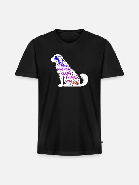 Dog Pets Statement Animal préféré - T-shirt encolure en V Premium bio Homme - noir