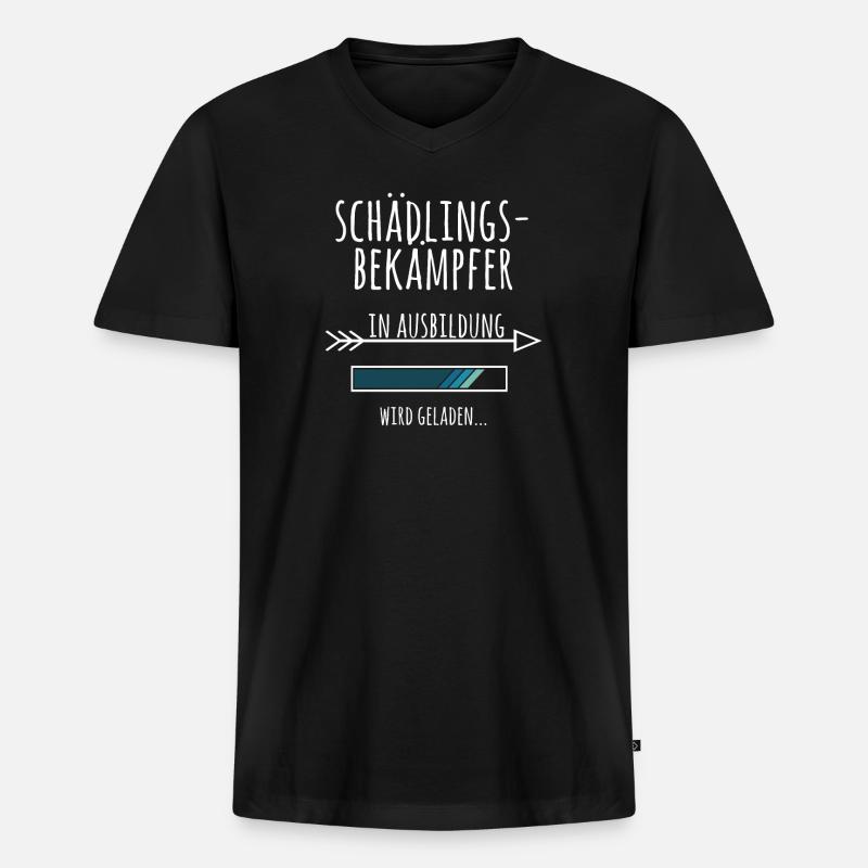 Schädlingsbekämpfer Ausbildung Geschenk Schädlinge - Männer Premium Bio T-Shirt mit V-Ausschnitt - Schwarz